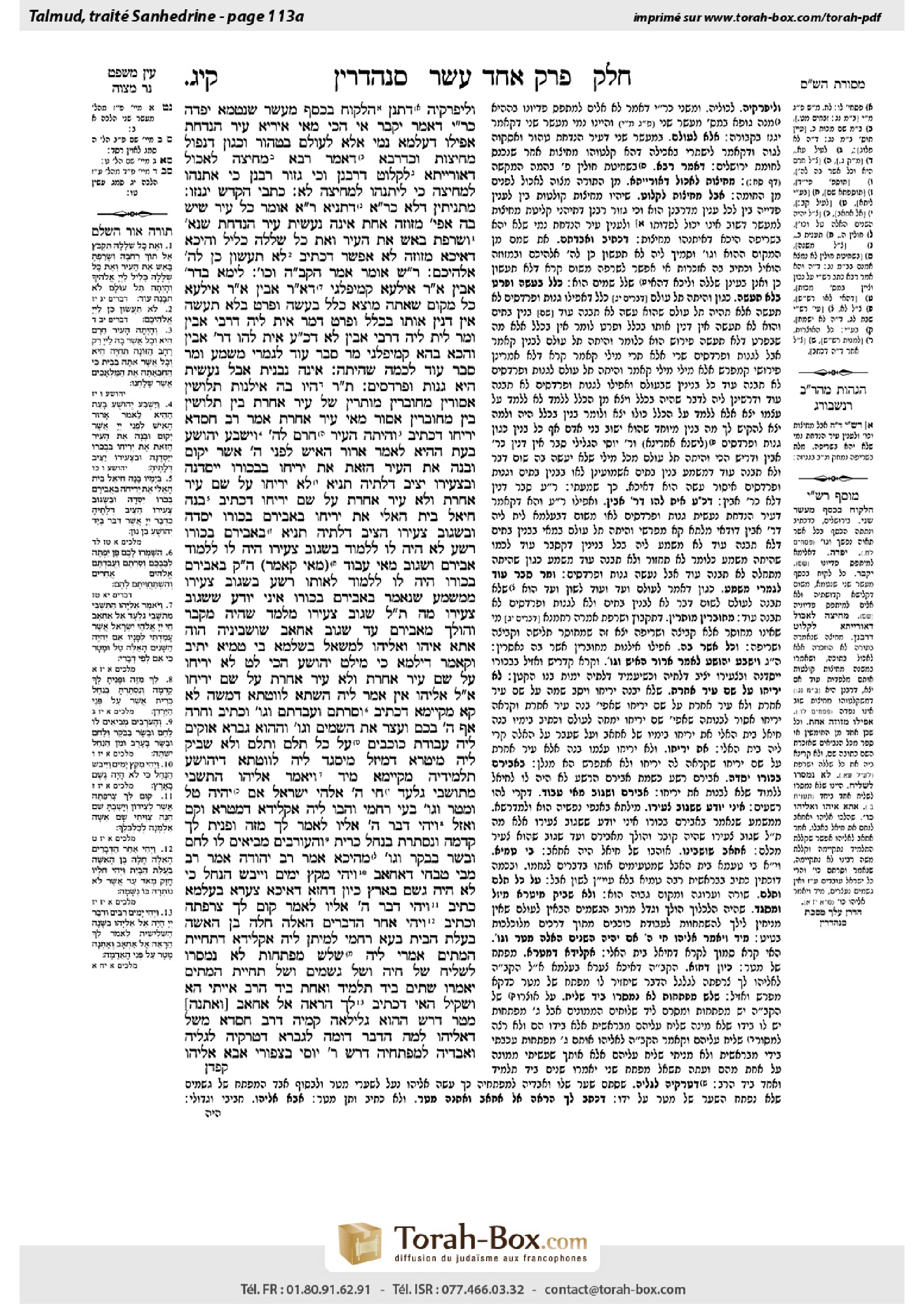 Torah-Box scan of Sanhedrin 113a