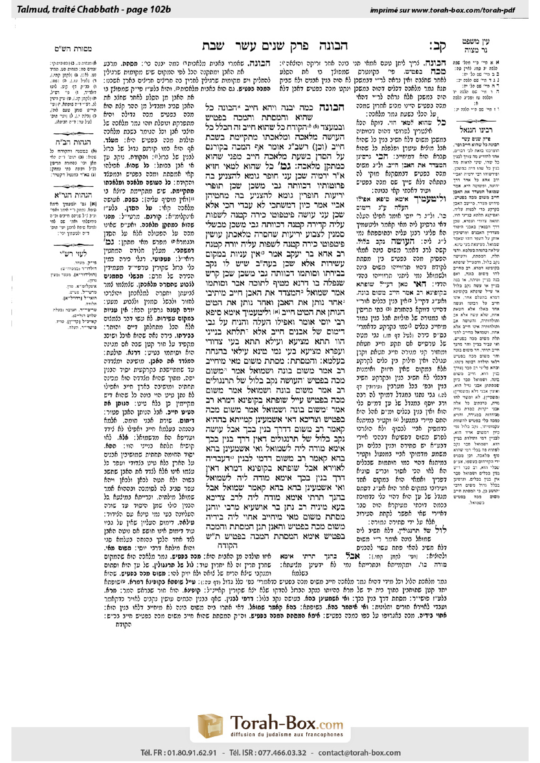Torah-Box scan of Shabbat 102b