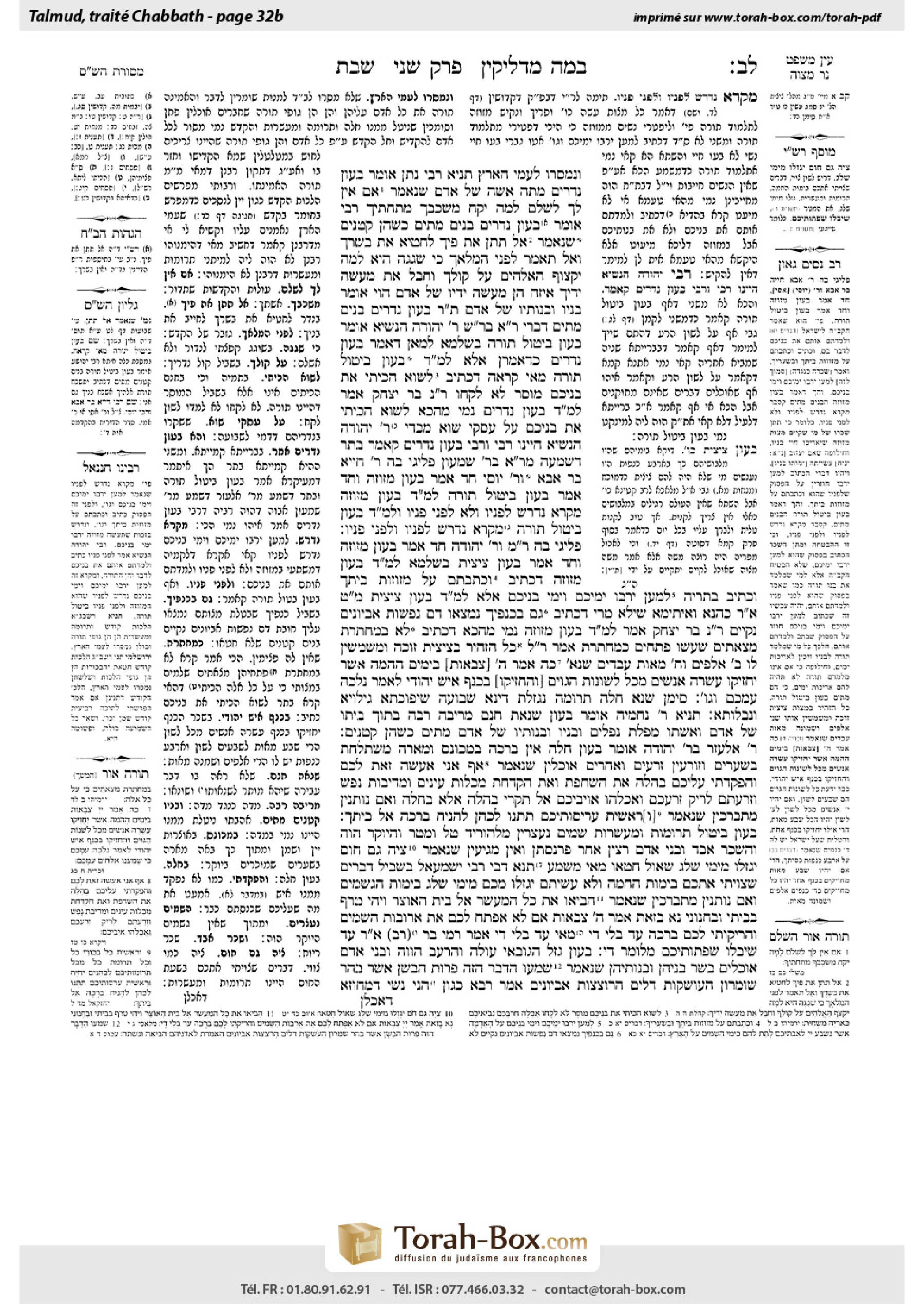 Torah-Box scan of Shabbat 32b