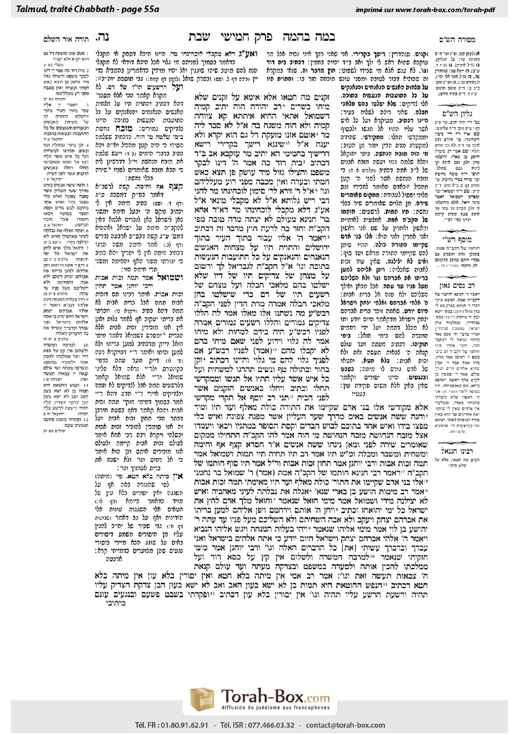 Torah-Box scan of Shabbat 55a