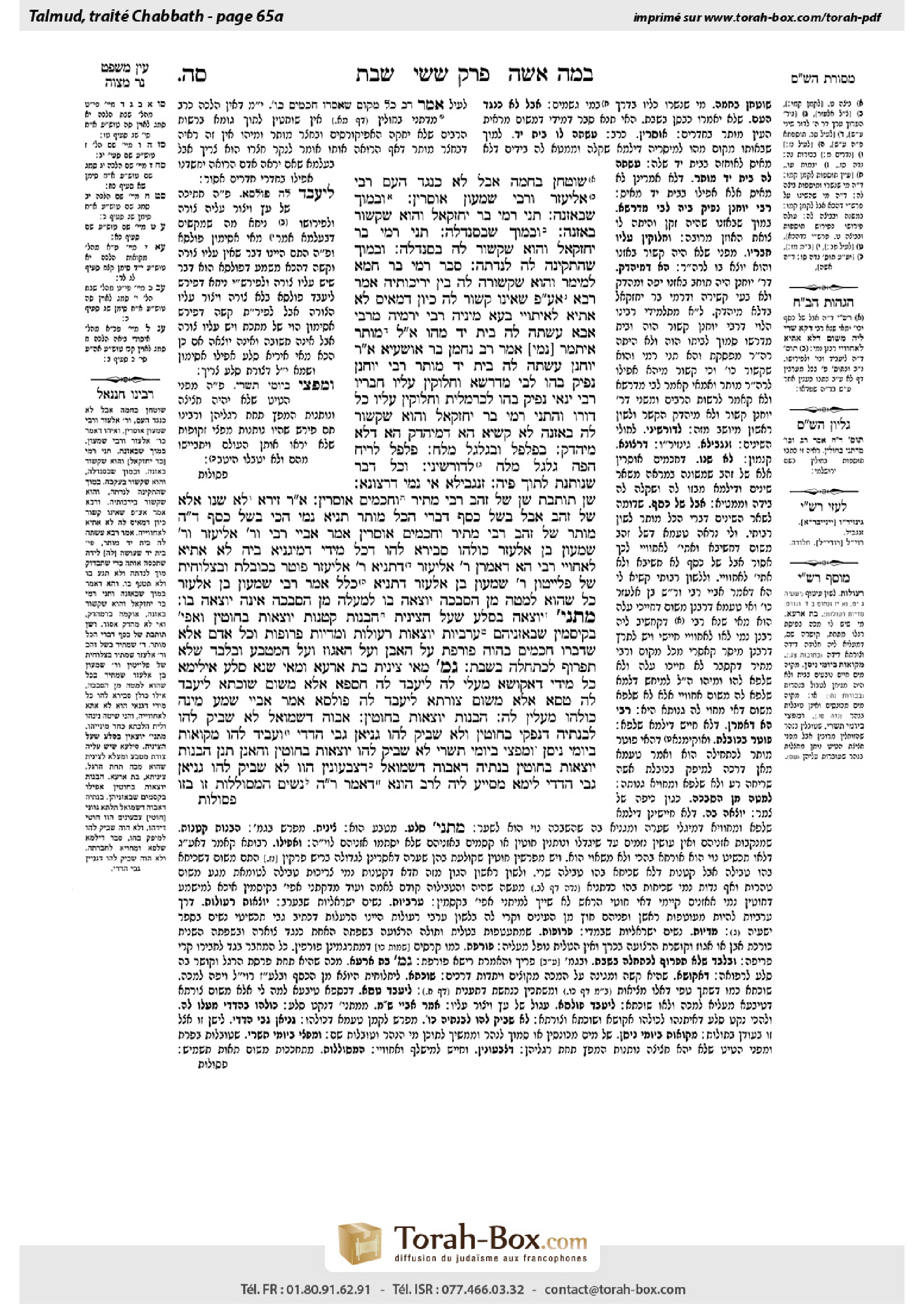 Torah-Box scan of Shabbat 65a