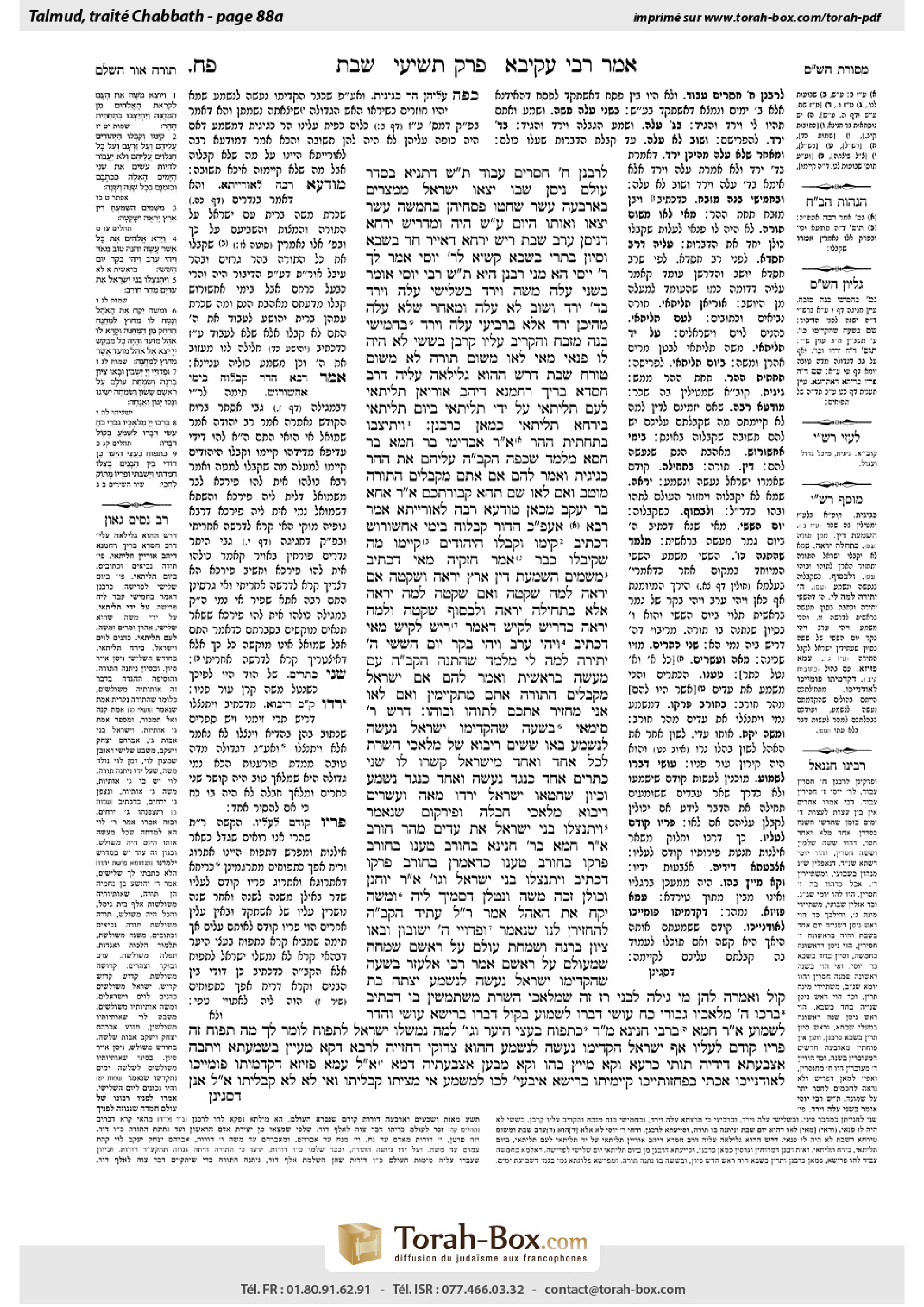 Torah-Box scan of Shabbat 88a