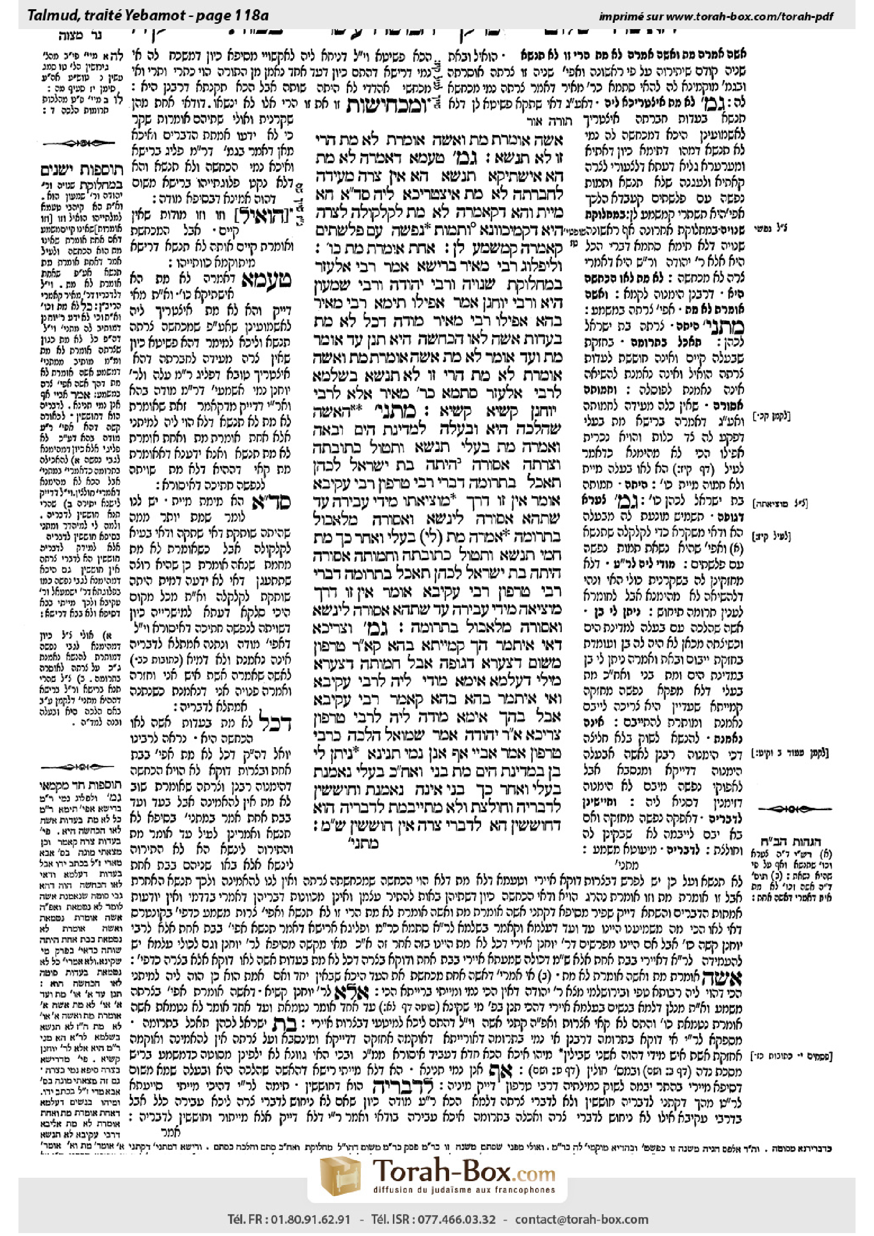 Torah-Box scan of Yevamot 118a