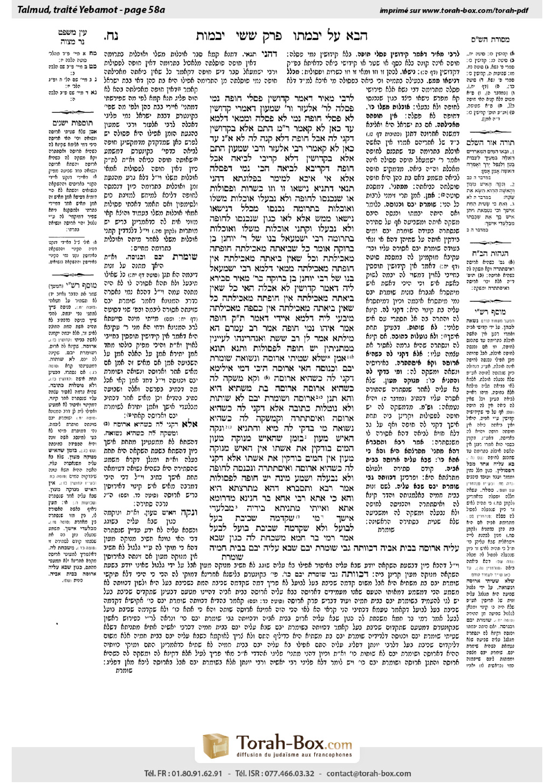Torah-Box scan of Yevamot 58a