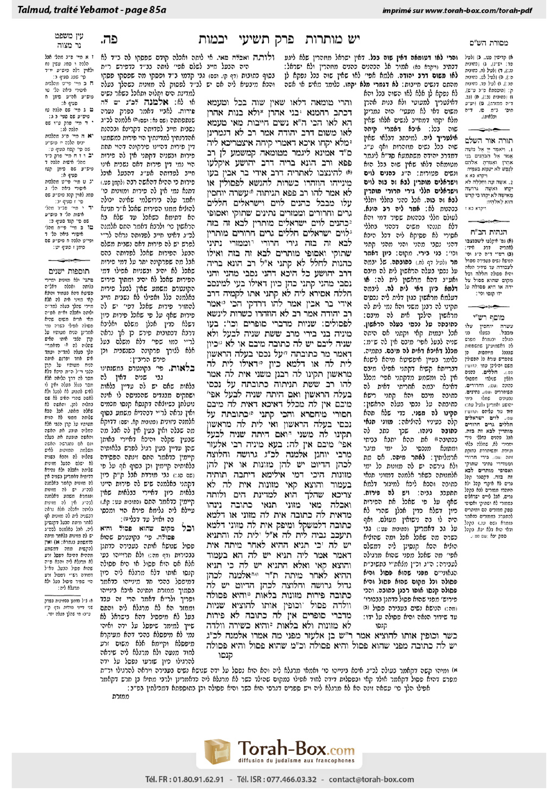 Torah-Box scan of Yevamot 85a