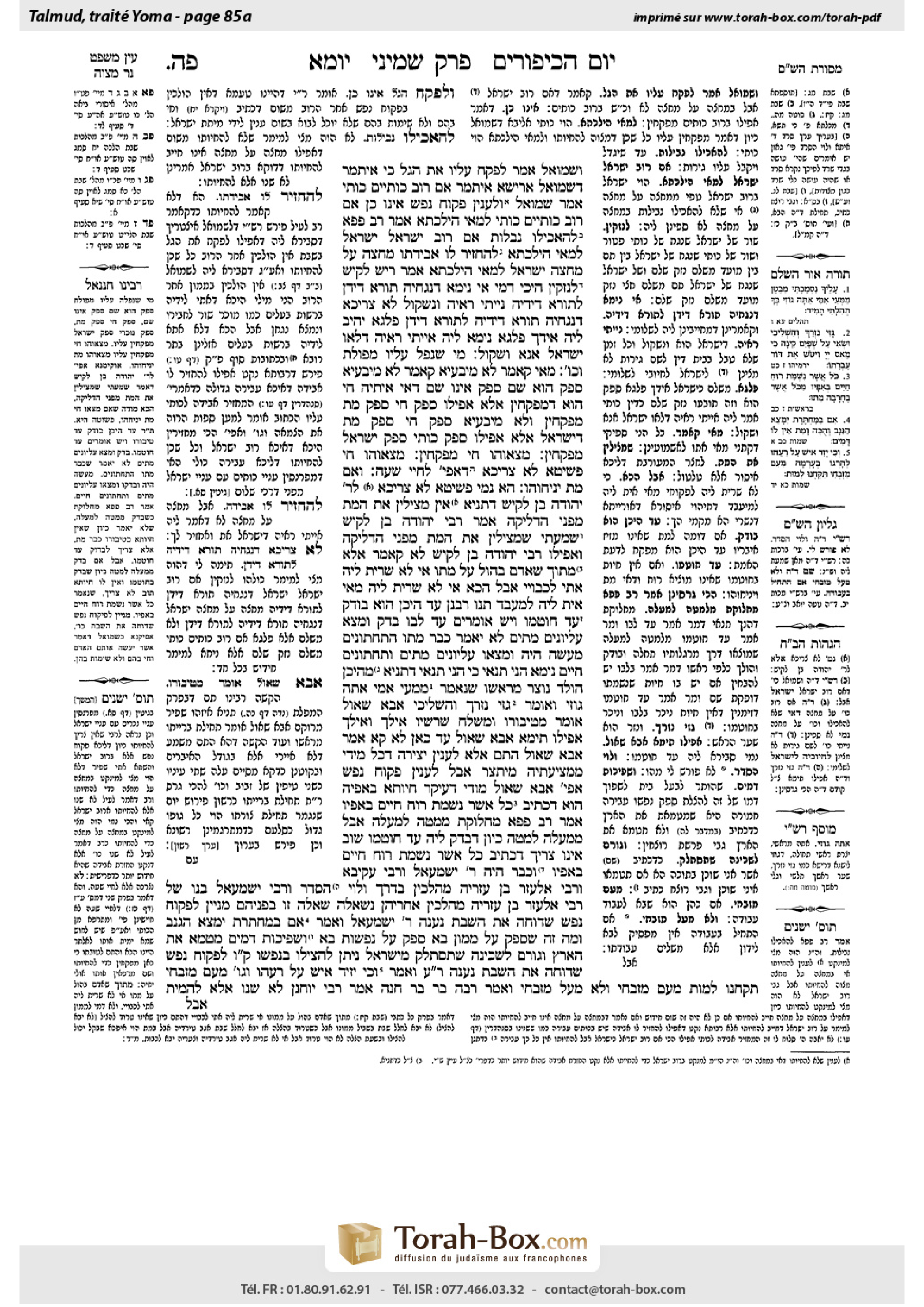 Torah-Box scan of Yoma 85a