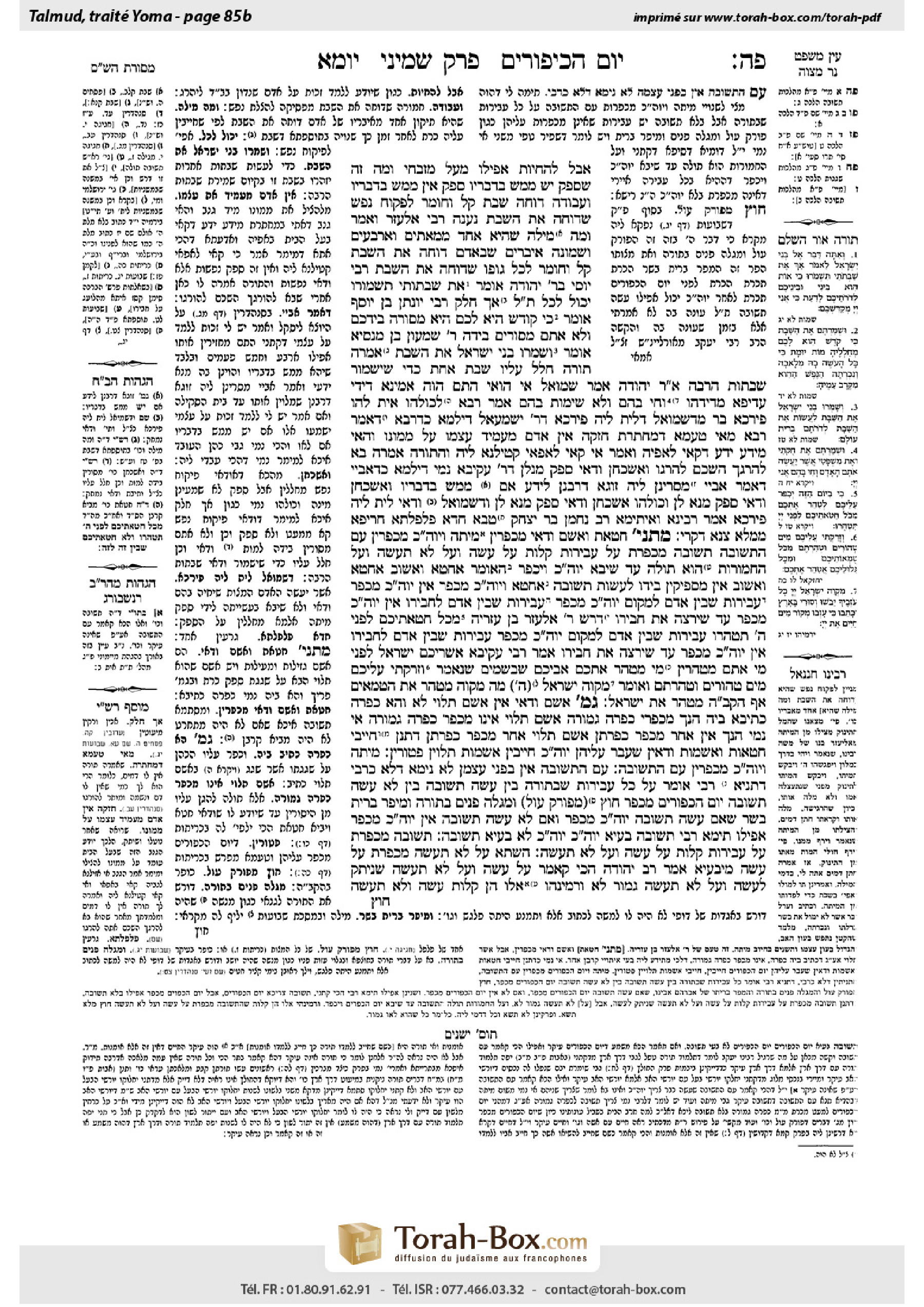 Torah-Box scan of Yoma 85b