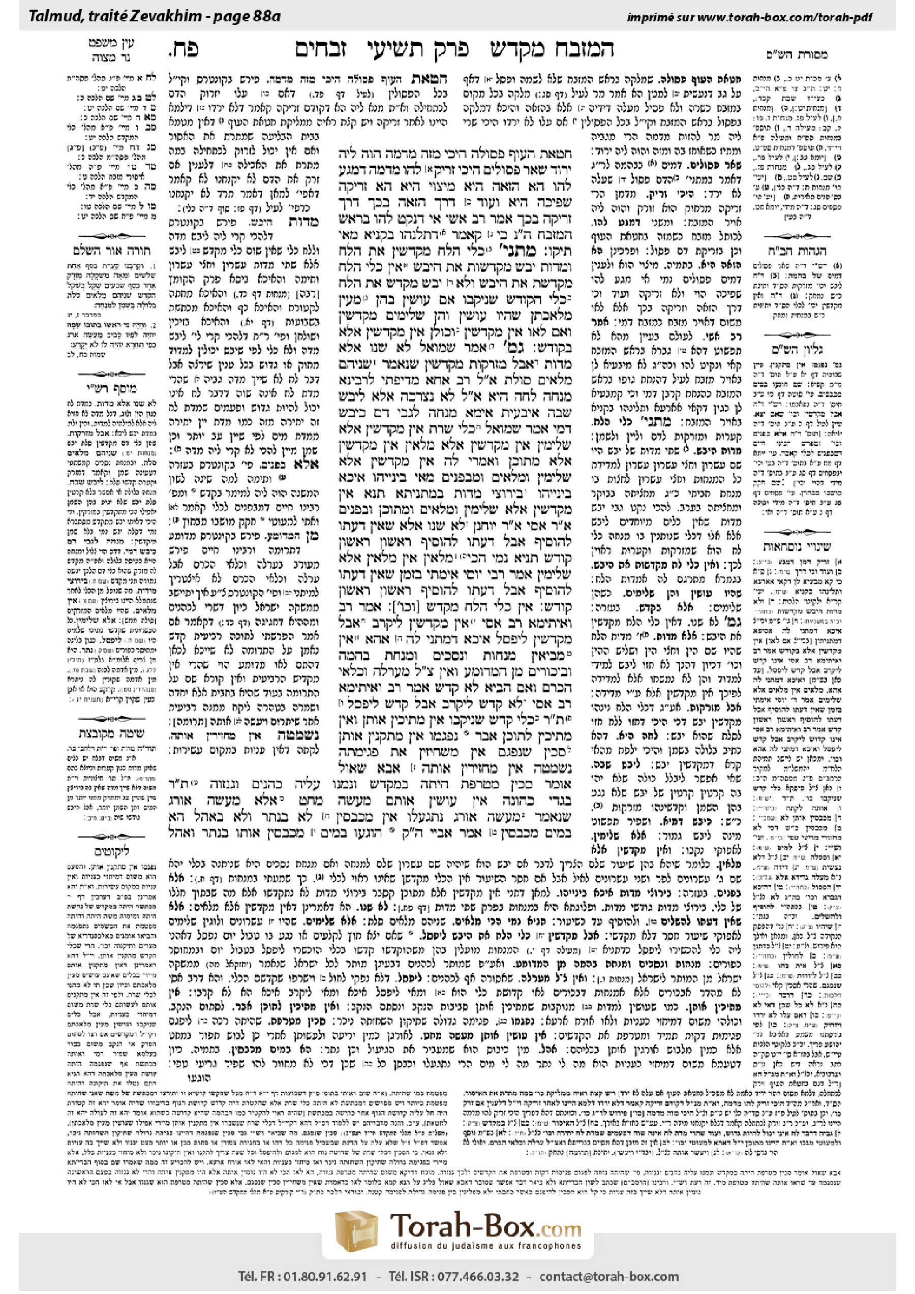 Torah-Box scan of Zevachim 88a