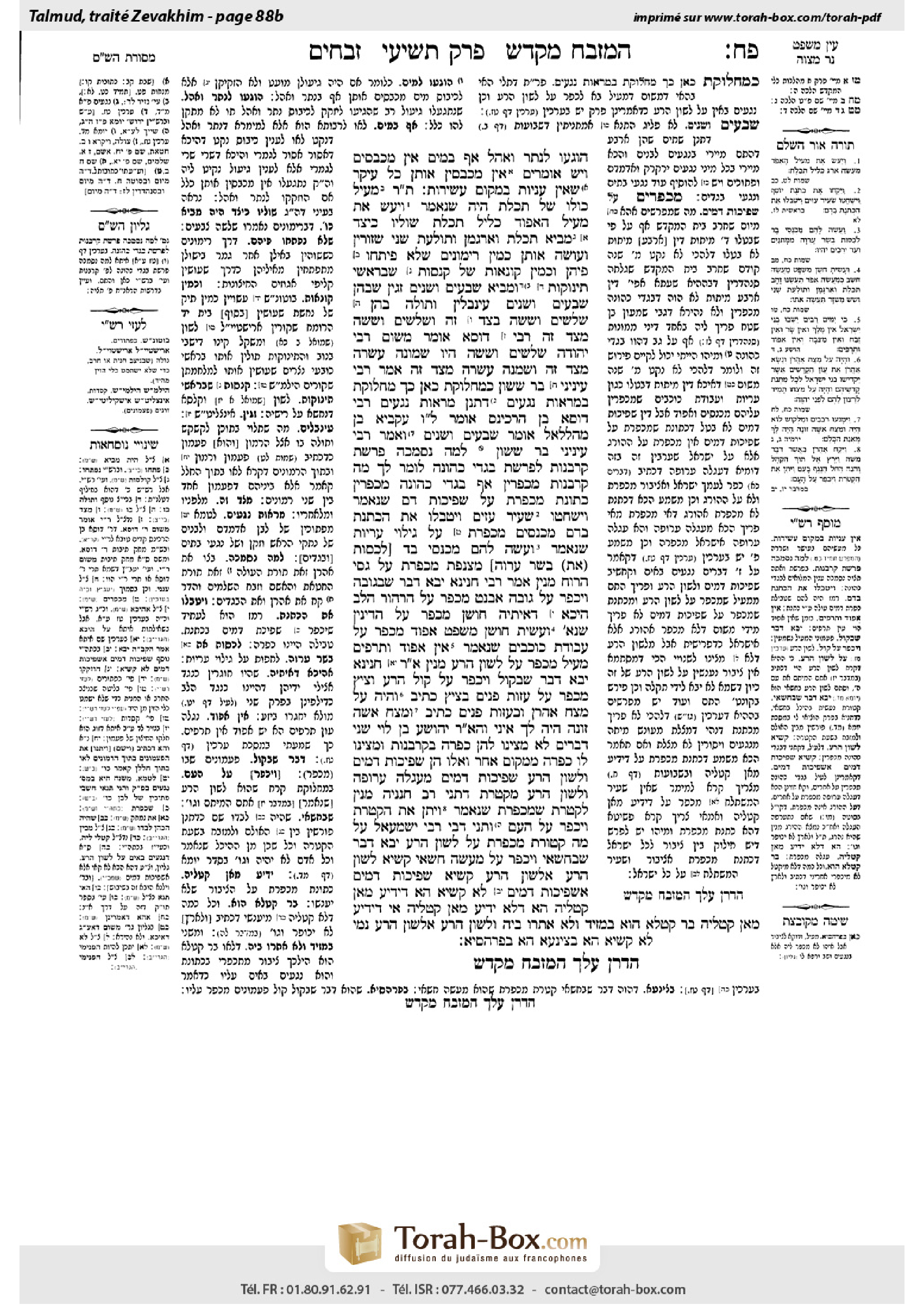 Torah-Box scan of Zevachim 88b